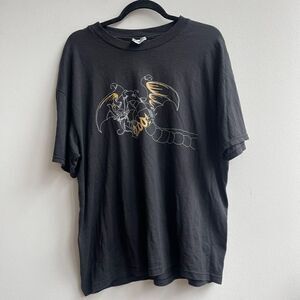 Hanes Heavyweight Men's Black Vintage 2001 Dragon Graphic Tee Large